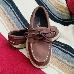 Sperry Top-Sider Boys -Lanyard- Brown Leather 11.5